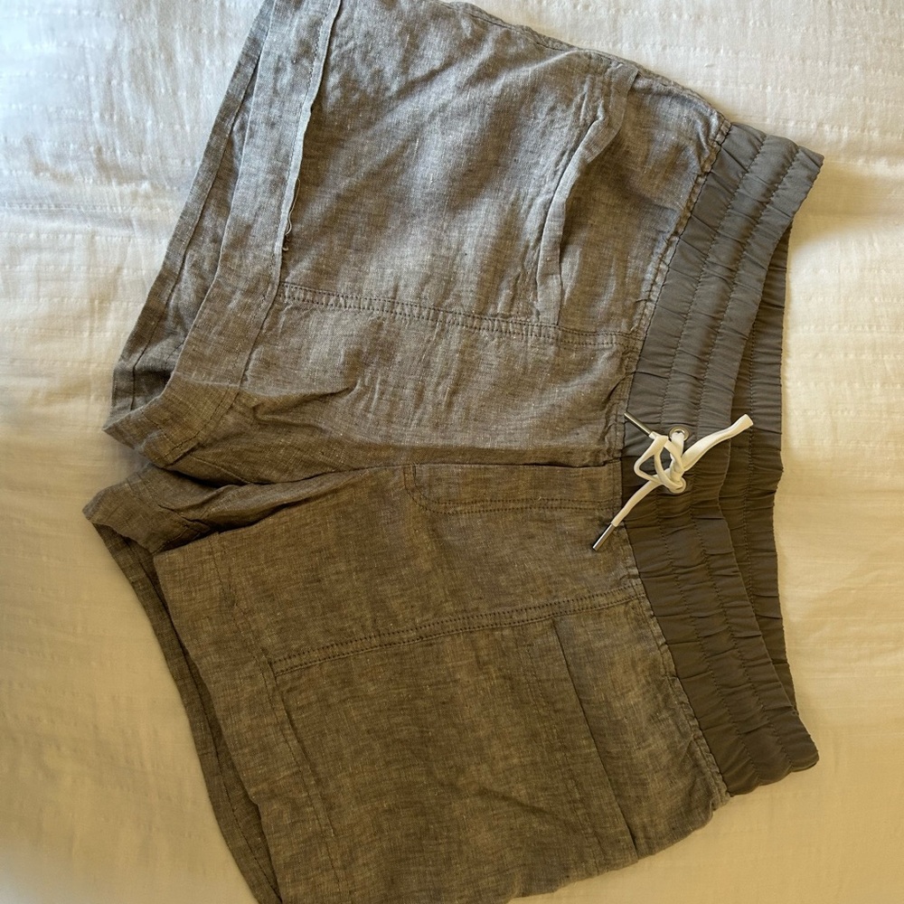 Women’s Gray Casual Linen Blend Shorts